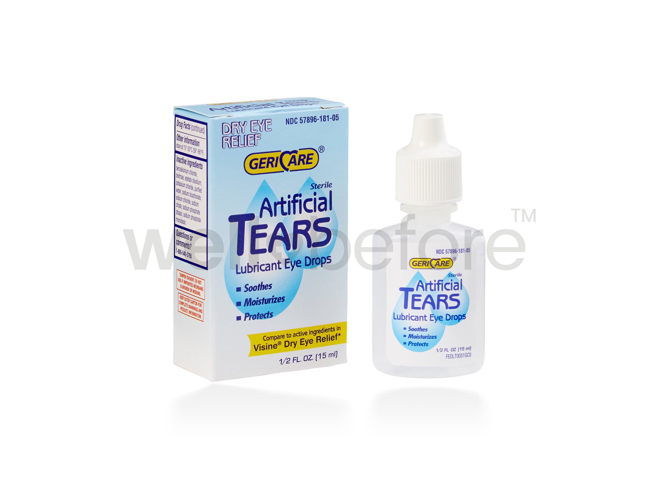 Sterile Artificial Tears Lubricant Eye Drops, 0.5 fl. oz