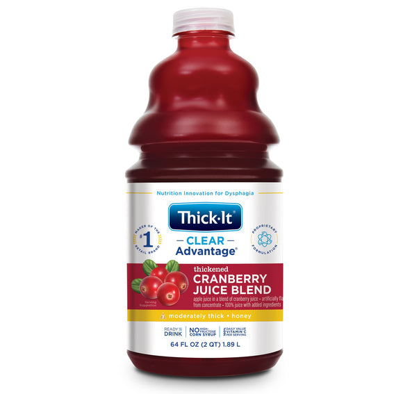 Thick-It Clear Advantage Thickened Cranberry Juice, Moderately Thick, Honey Consistency, 64-oz Container