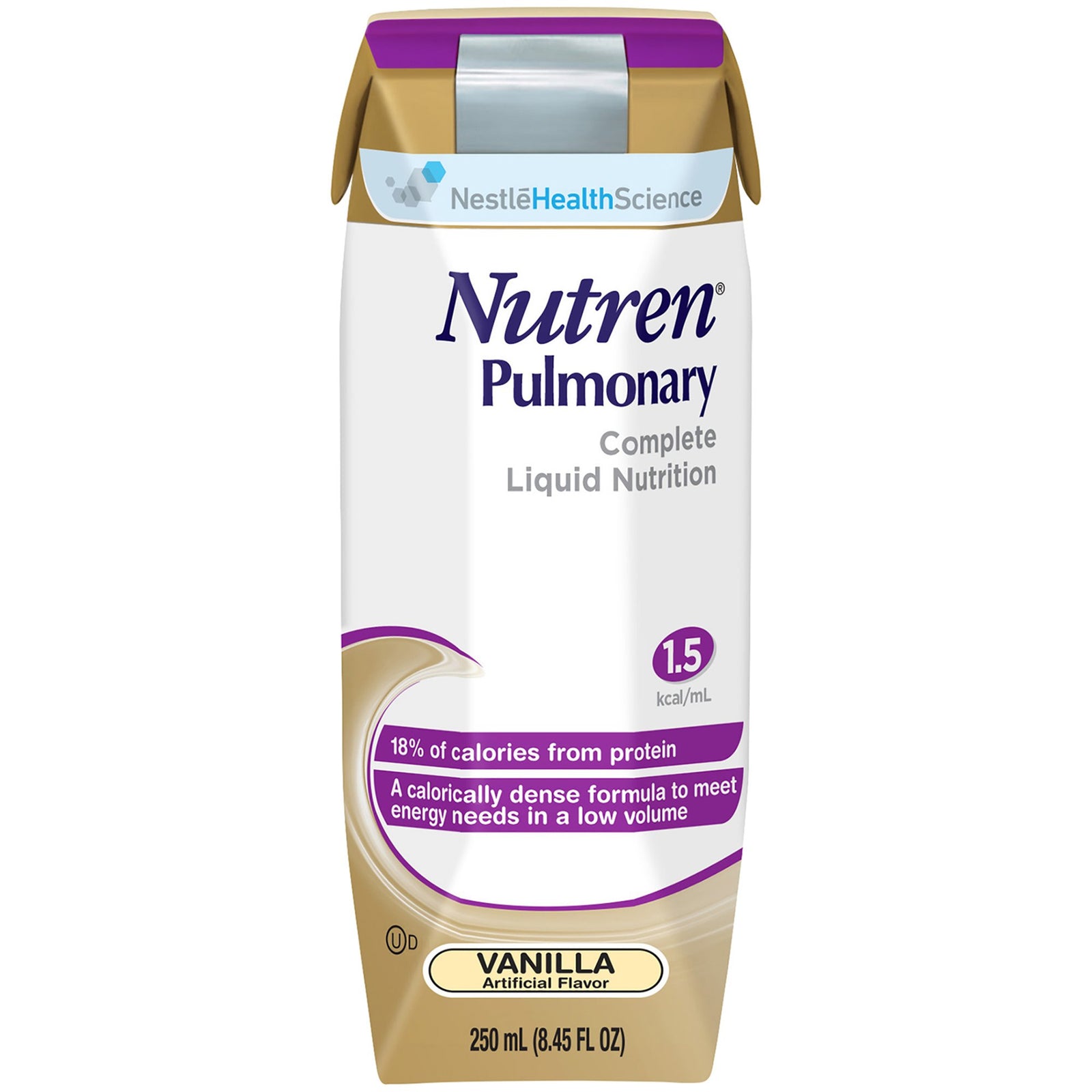 Nutren® Pulmonary Vanilla Oral Supplement / Tube Feeding Formula, 250 mL Carton
