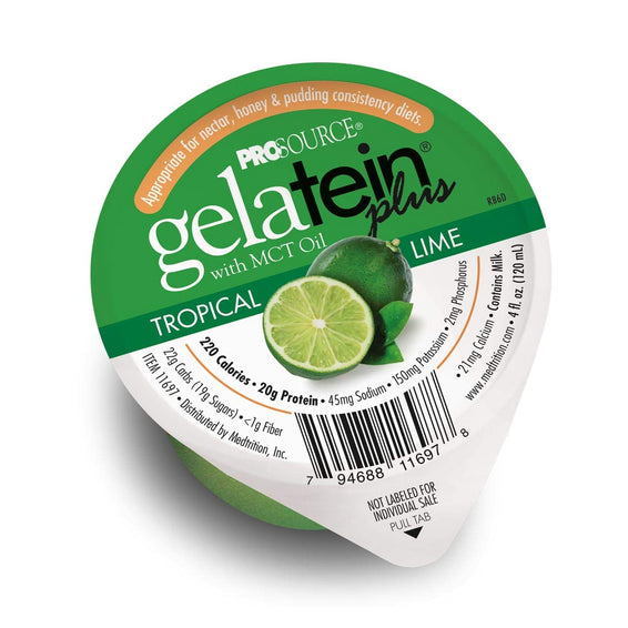 Gelatein® Plus with MCT Oil Lime Oral Supplement, 4 oz. Cup