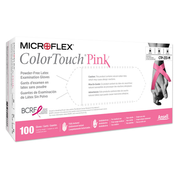 ColorTouch Pink Latex Exam Glove