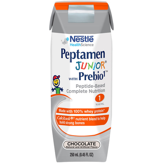 Peptamen Jr. with Prebio 1™ Chocolate Oral Supplement/Tube Feeding Formula, 250 mL Carton