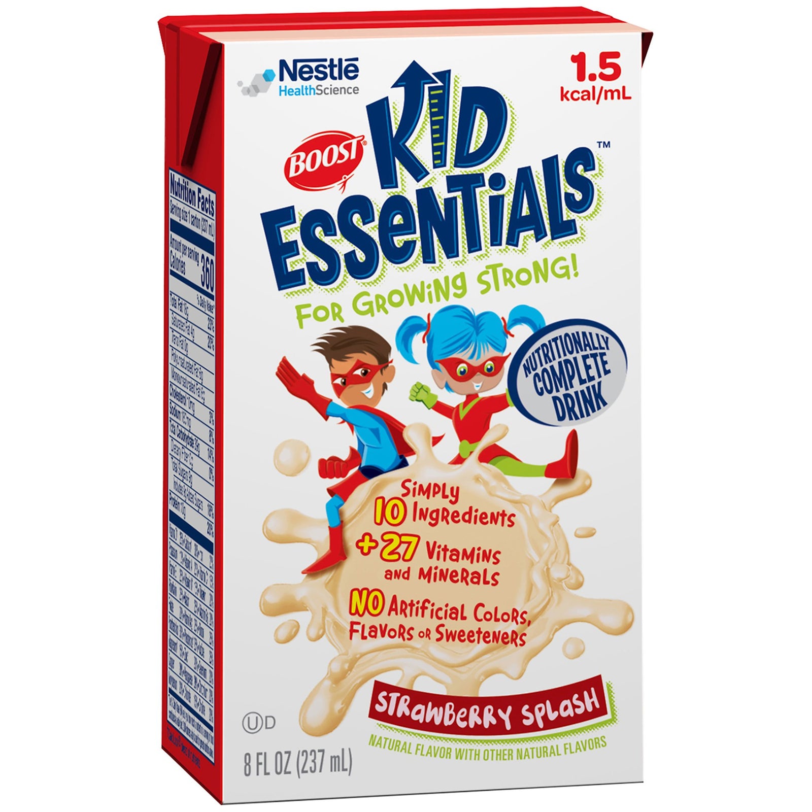 Nestle Nutrition Boost Kid Essentials 1.5 Oral Supplement, Strawberry Splash Flavor, 8 oz