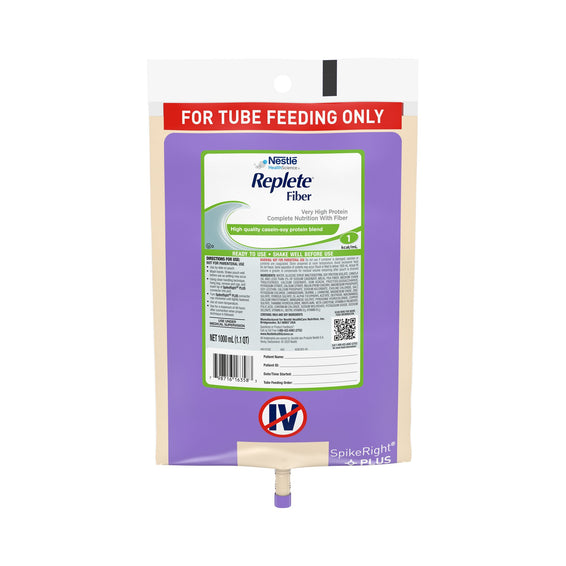 Replete® Fiber Ready to Hang Tube Feeding Formula, 33.8 oz. Bag